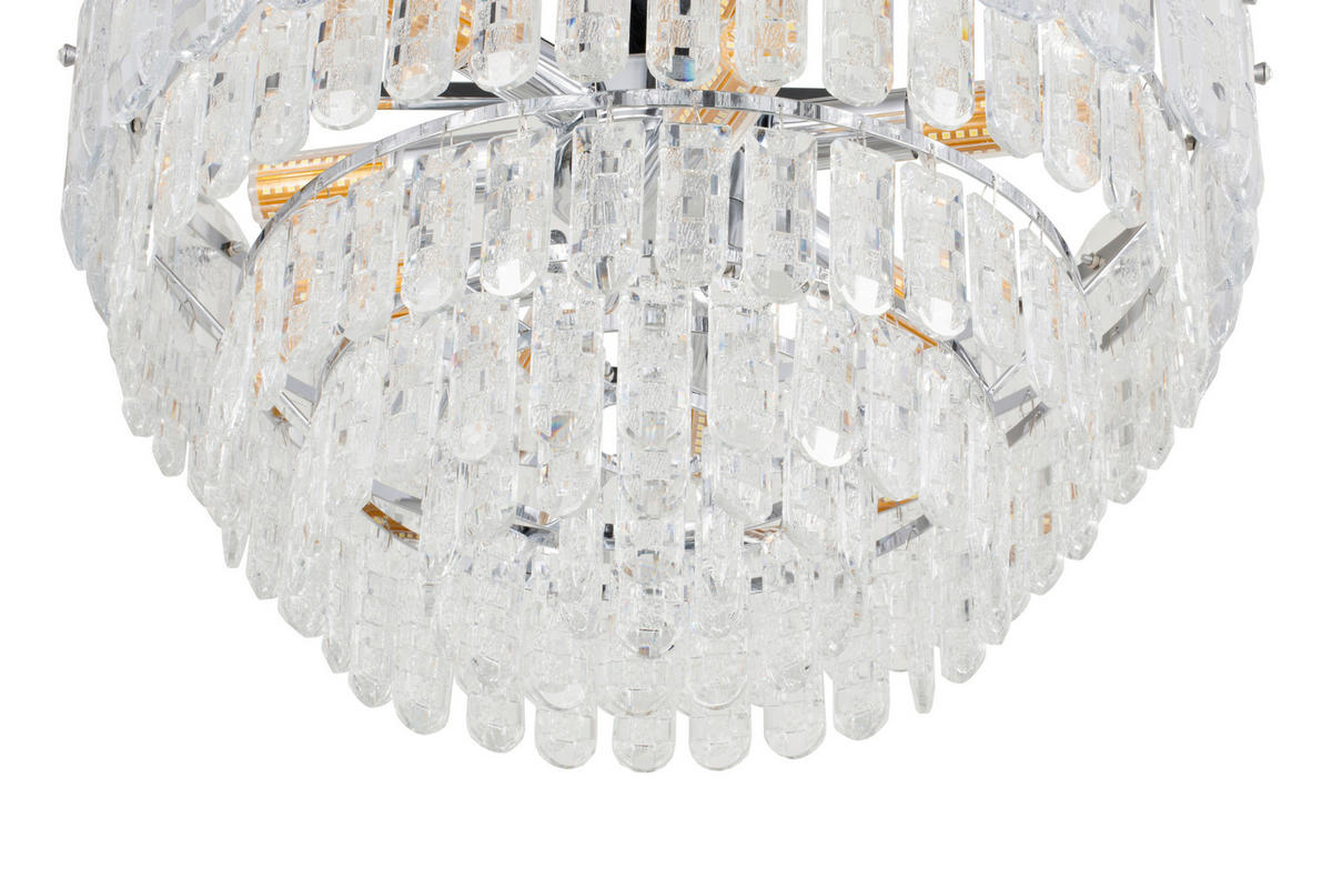 HÄNGELEUCHTE Imotski 52,5/150 cm  - Chromfarben, Design, Glas/Metall (52,5/150cm) - Glandor