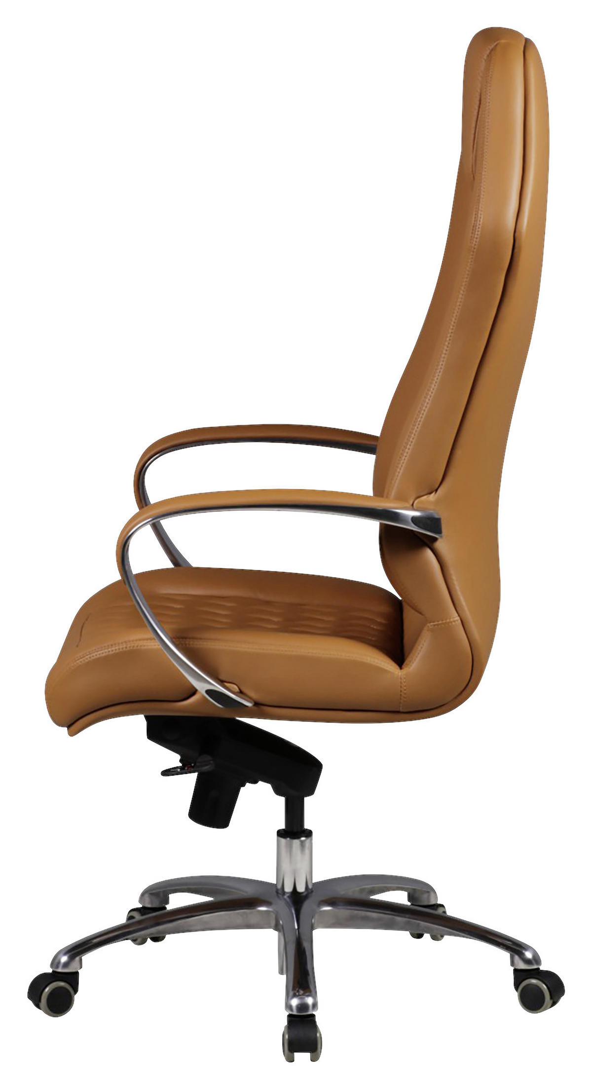 FŐNÖKI SZÉK  világosbarna  - alumínium színű/világosbarna, Modern, műanyag/bőr (67/136/67cm) - MID.YOU