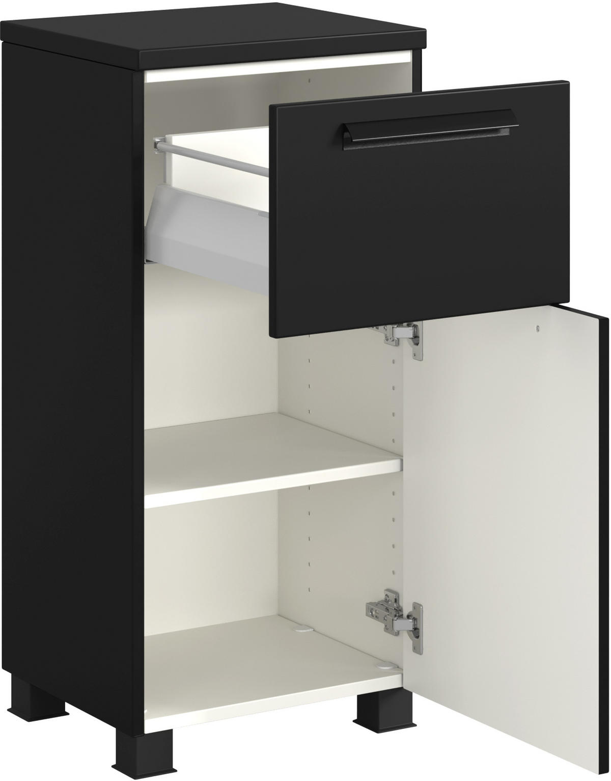UNTERSCHRANK 40/79/35 cm   - Schwarz, KONVENTIONELL, Holzwerkstoff/Kunststoff (40/79/35cm) - Xora