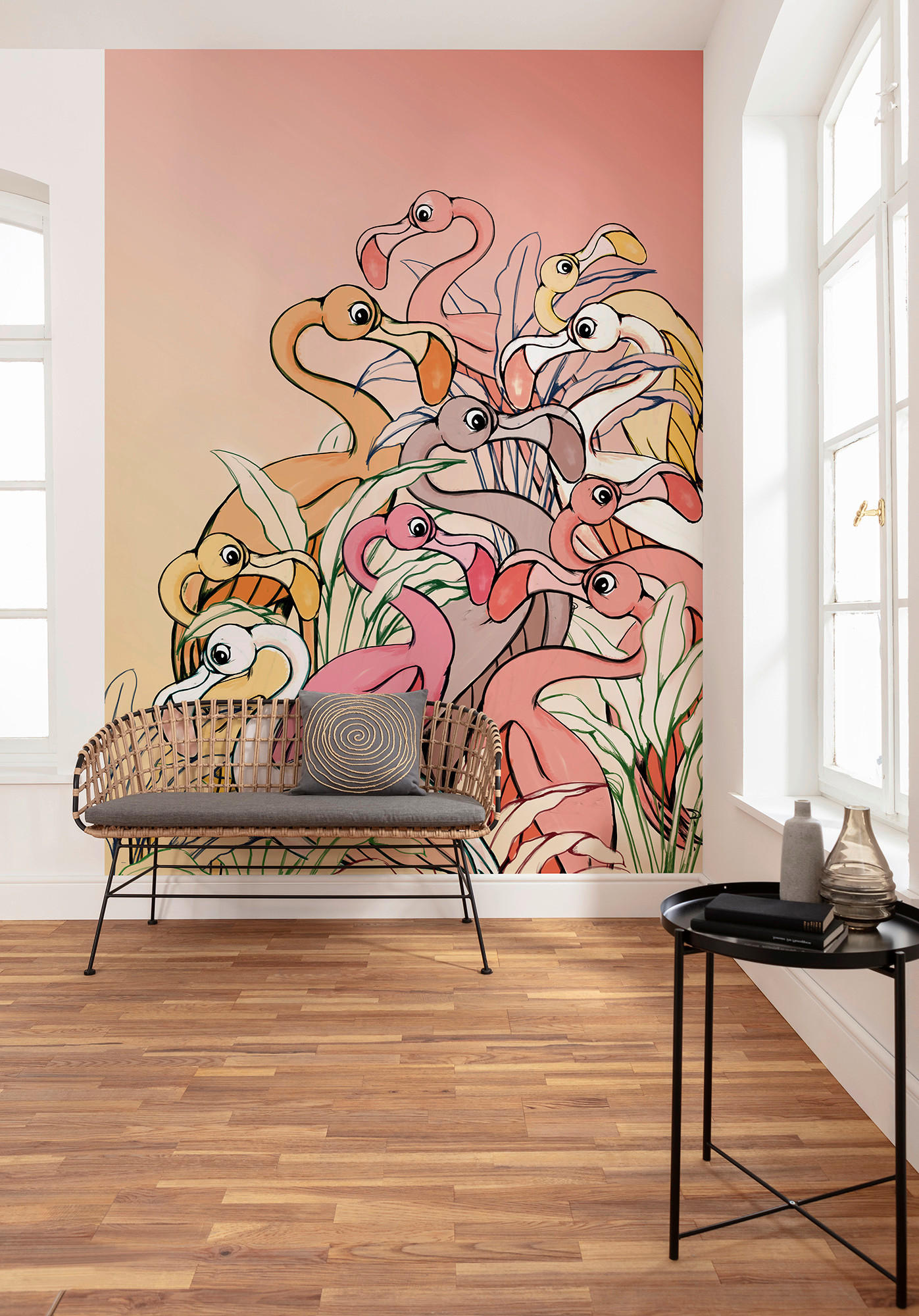 FOTOTAPETE  - Gelb/Rosa, Trend, Textil (200/280cm) - Xora