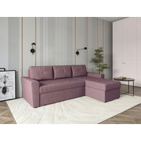 ECKSOFA TERMOLI Rosa Jacquard Rückenkissen, Bettkasten  - Schwarz/Rosa, Design, Kunststoff/Textil (231/155cm) - MID.YOU