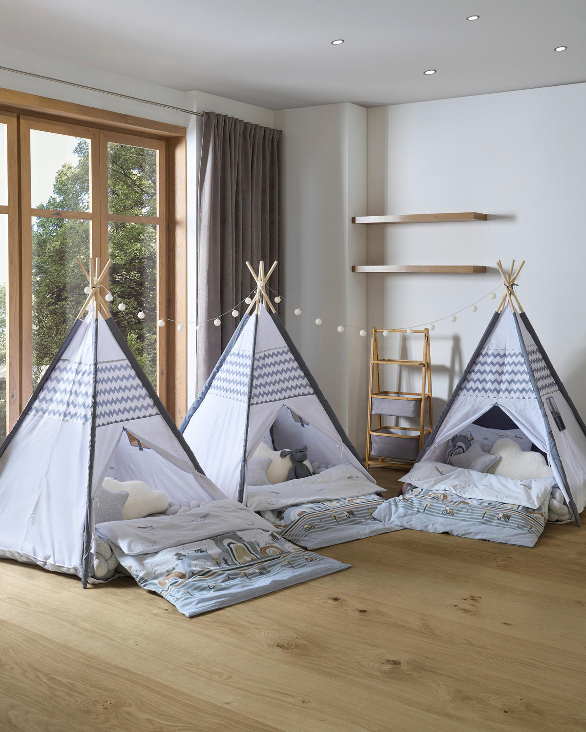 SPIELZELT - Hellgrau/Weiß, Basics, Holz/Textil (120/150/120cm) - My Baby Lou