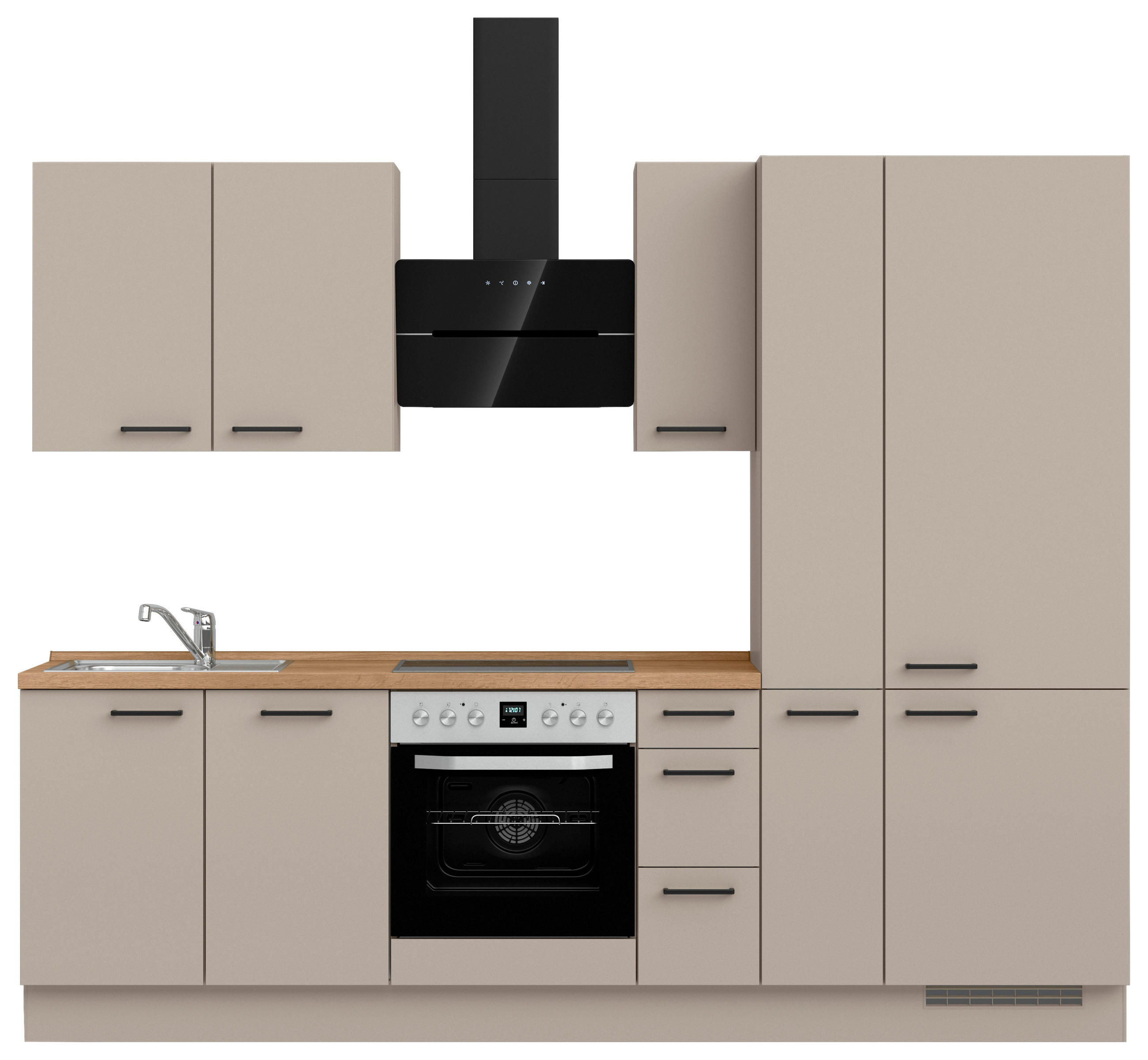 KÜCHENLEERBLOCK 270 cm   in Eichefarben, Sandfarben  - Sandfarben/Eichefarben, MODERN, Holzwerkstoff/Metall (270cm) - Nobilia