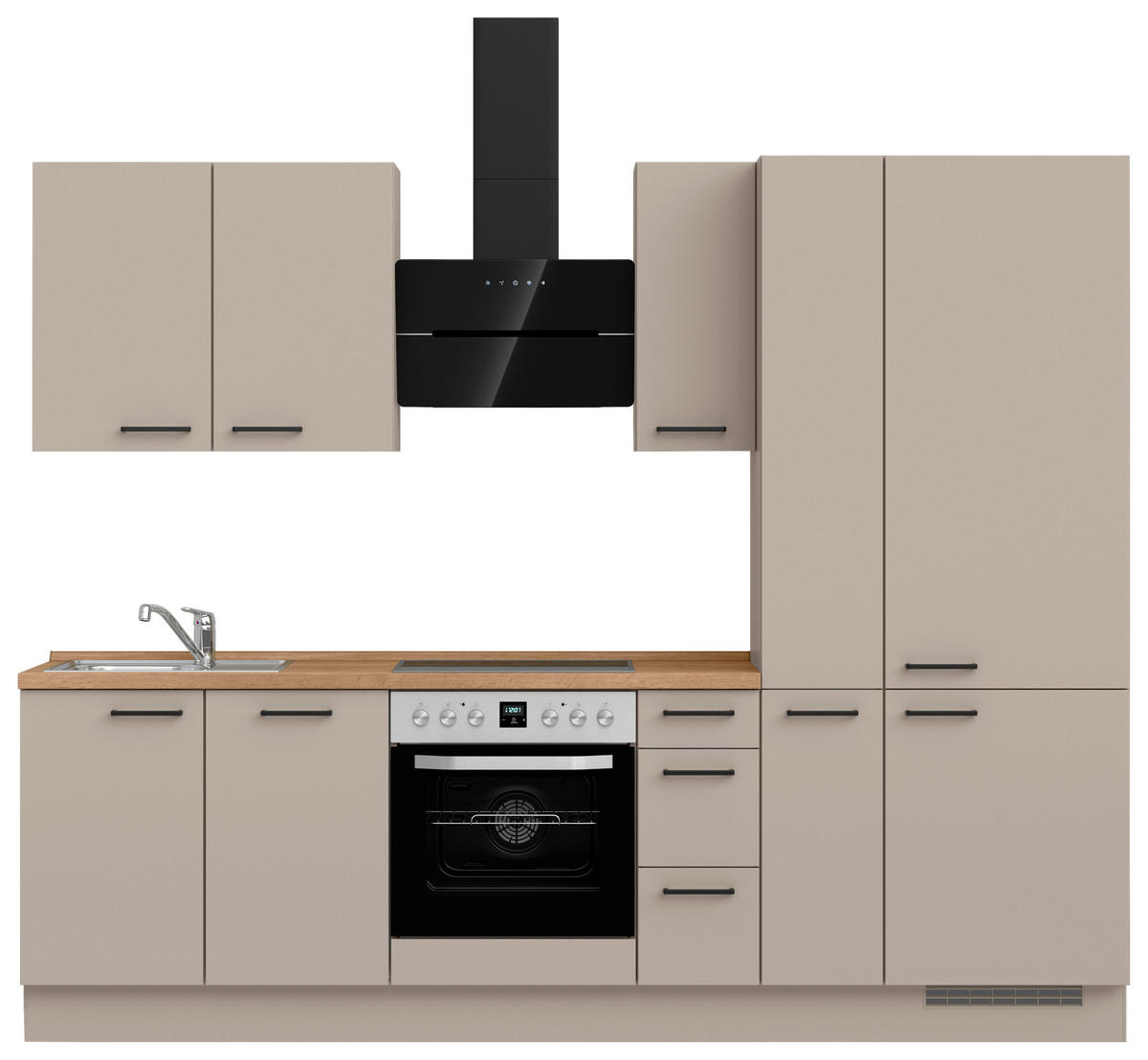 KÜCHENLEERBLOCK Easytouch 270 cm  in Eichefarben, Sandfarben  - Sandfarben/Eichefarben, MODERN, Holzwerkstoff/Metall (270cm) - Nobilia