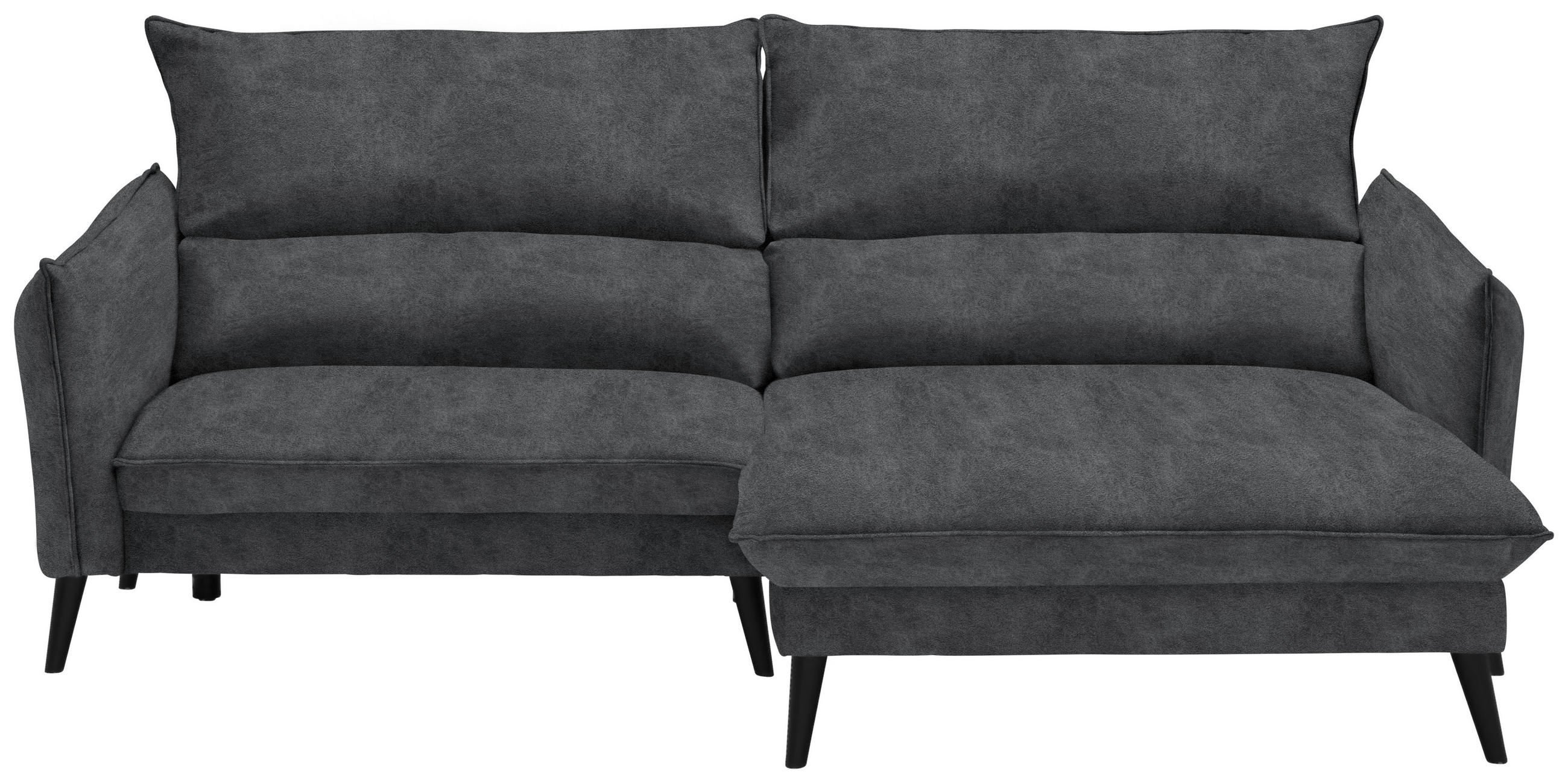 ECKSOFA in Velours Anthrazit 238/170 cm - Anthrazit/Schwarz, Design, Holz/Textil (238/170cm) - Carryhome