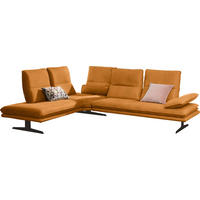 ECKSOFA in Mikrofaser Orange  224/284 cm  - Schwarz/Orange, Design, Textil/Metall (224/284cm) - Chilliano