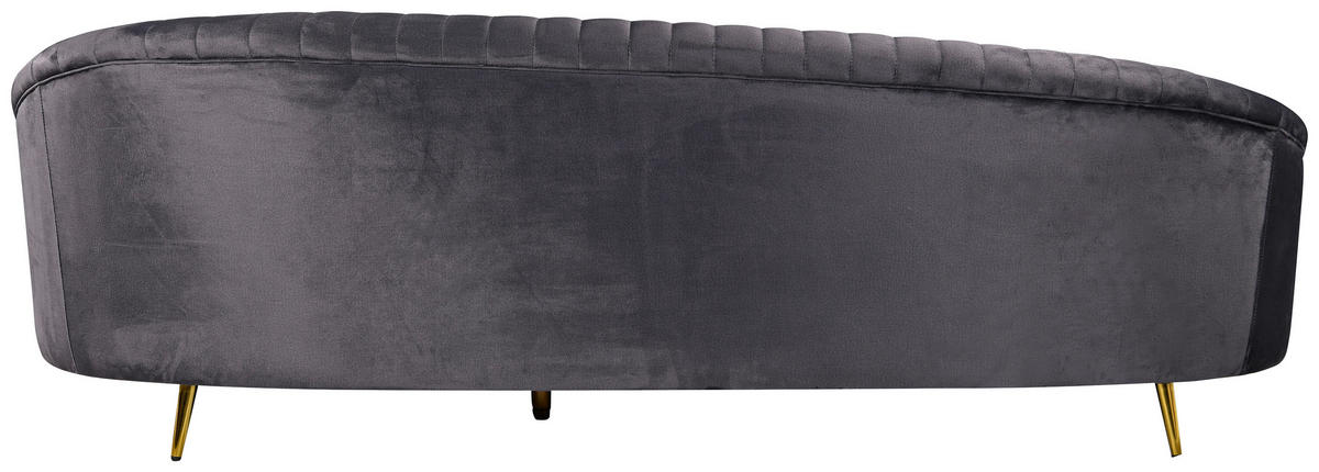 3-SITZER-SOFA ELARA Samt Anthrazit  - Anthrazit/Goldfarben, Design, Textil/Metall (246/81/111cm) - MID.YOU