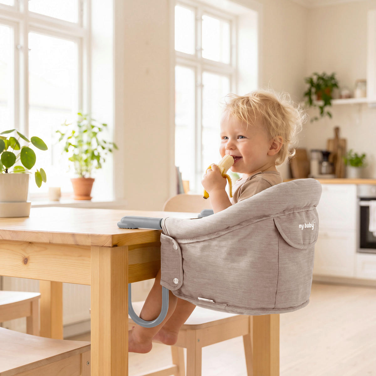 TISCHSITZ  - Beige/Grau, Basics, Textil/Metall (58,5/38/28,5cm) - My Baby Lou