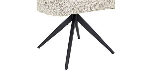 ARMLEHNSTUHL  Sitzfläche 360° drehbar Chenille  - Beige/Schwarz, Design, Textil/Metall (70/84/64cm) - Novel