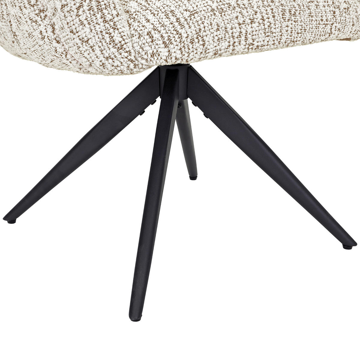 ARMLEHNSTUHL  Sitzfläche 360° drehbar Chenille  - Beige/Schwarz, Design, Textil/Metall (70/84/64cm) - Novel