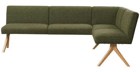 ECKBANK 218/172 cm  in Grün  - Eichefarben/Grün, KONVENTIONELL, Holz/Textil (218/172cm) - Linea Natura
