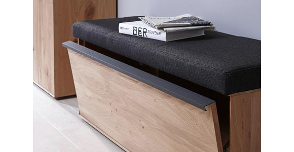 GARDEROBENBANK 118/50/41 cm - Eichefarben/Anthrazit, Natur, Holz/Kunststoff (118/50/41cm) - Valnatura
