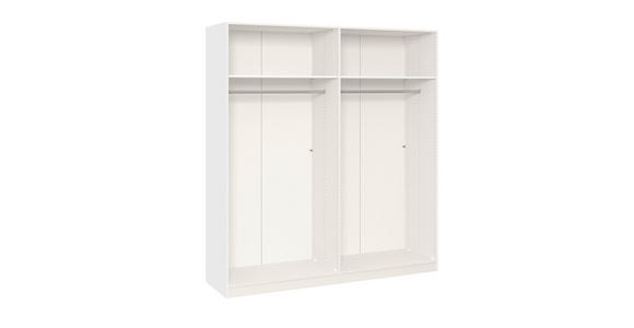 DREHTÜRENSCHRANK  in Weiß  - Chromfarben/Weiß, Design, Glas/Holzwerkstoff (203/236/59cm) - Carryhome