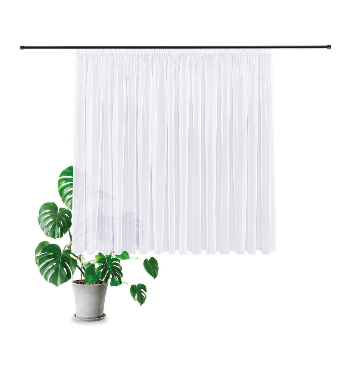 FERTIGSTORE  transparent  300/175 cm   - Weiß, Basics, Textil (300/175cm)