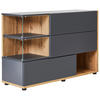 KOMODA, antracitová, dub wotan, 120/77/40 cm - čierna/dub wotan, Design, kompozitné drevo/plast (120/77/40cm) - MID.YOU