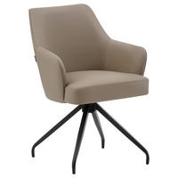 STOLICA S NASLONOM ZA RUKE  crna, taupe  drvo, metal, koža      - crna/taupe, Moderno, koža/drvo (57,5/83,5/63cm) - Livetastic
