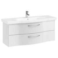 WASCHTISCHKOMBI 122 cm  - Chromfarben/Weiß Hochglanz, KONVENTIONELL, Keramik/Holzwerkstoff (122cm) - Pelipal