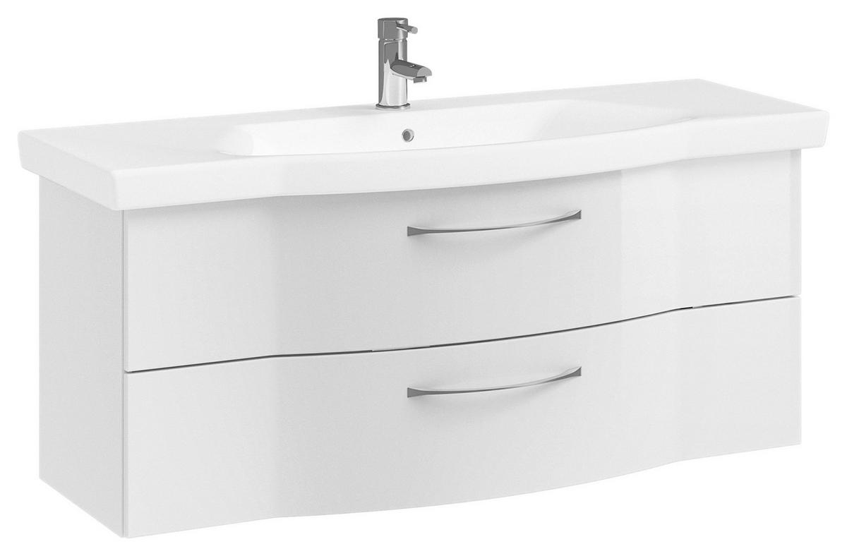 WASCHTISCHKOMBI 122 cm  - Chromfarben/Weiß Hochglanz, KONVENTIONELL, Keramik/Holzwerkstoff (122cm) - Pelipal