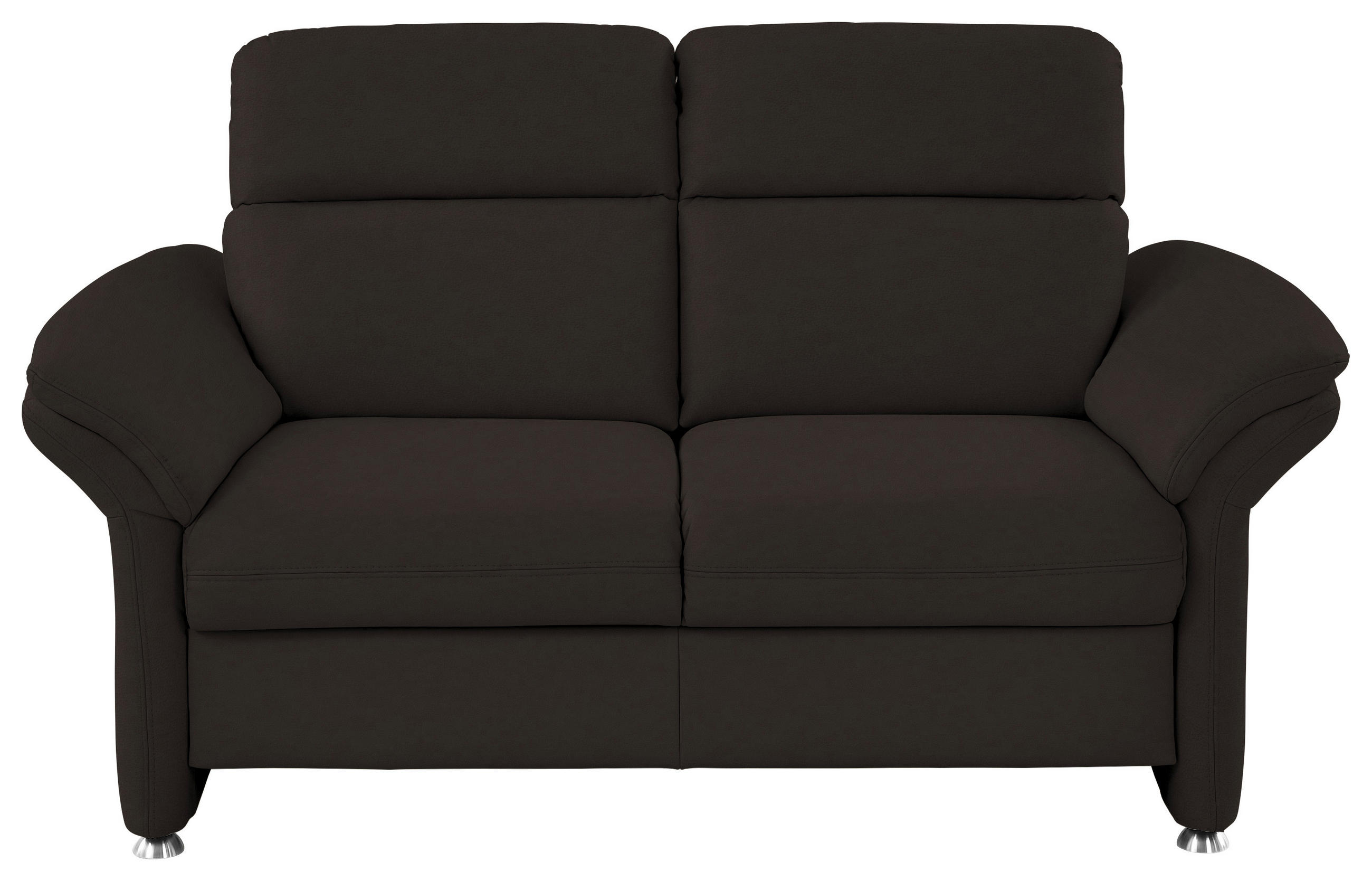 2-SITZER-SOFA in Echtleder Dunkelbraun  - Dunkelbraun/Alufarben, Konventionell, Leder/Metall (170/96/92cm) - Beldomo Premium