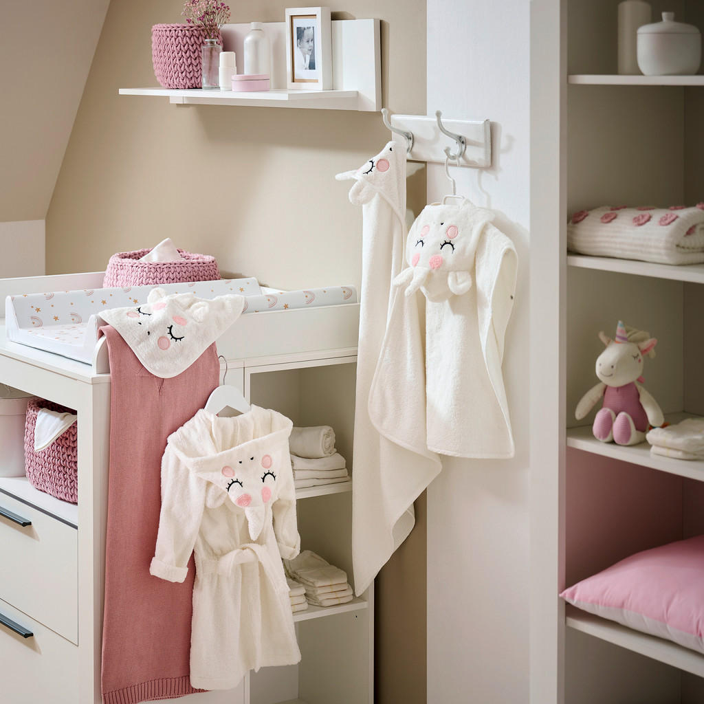 Thumbnail - Patinio Kapuzenbadetuch Samy, Weiß, Textil, Einhorn, 75x75 cm, Oeko-Tex® Made IN Green, saugfähig, durchgefärbt, schadst...