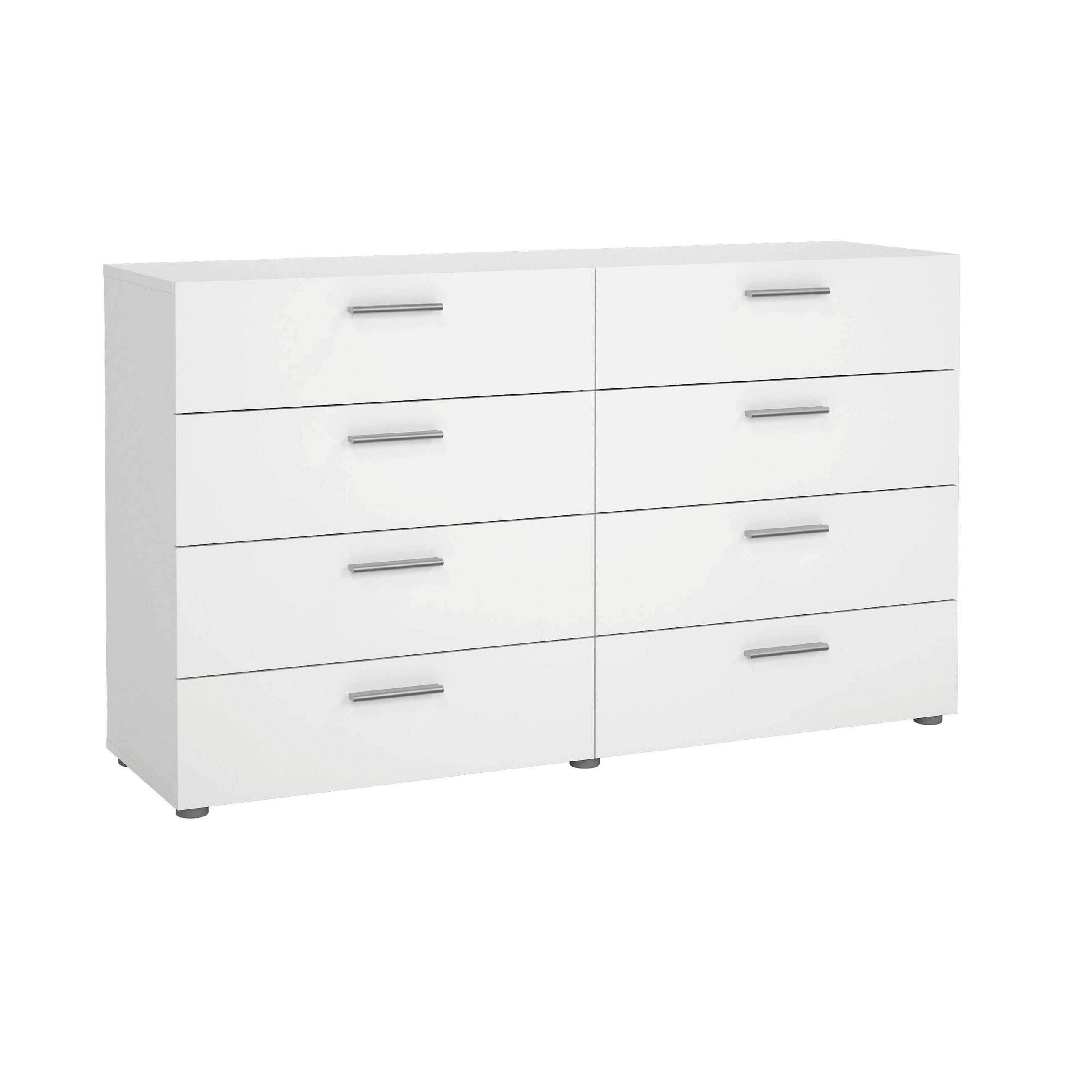 KOMMODE 140/81,7/40 cm  in Weiß  - Silberfarben/Weiß, Design, Holzwerkstoff/Metall (140/81,7/40cm) - Livetastic