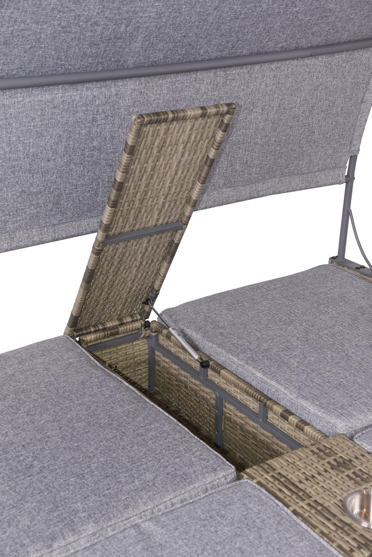 DOPPELLIEGE 160/163/200 cm  - Schwarz/Grau, Basics, Kunststoff/Textil (160/163/200cm) - Gardenson