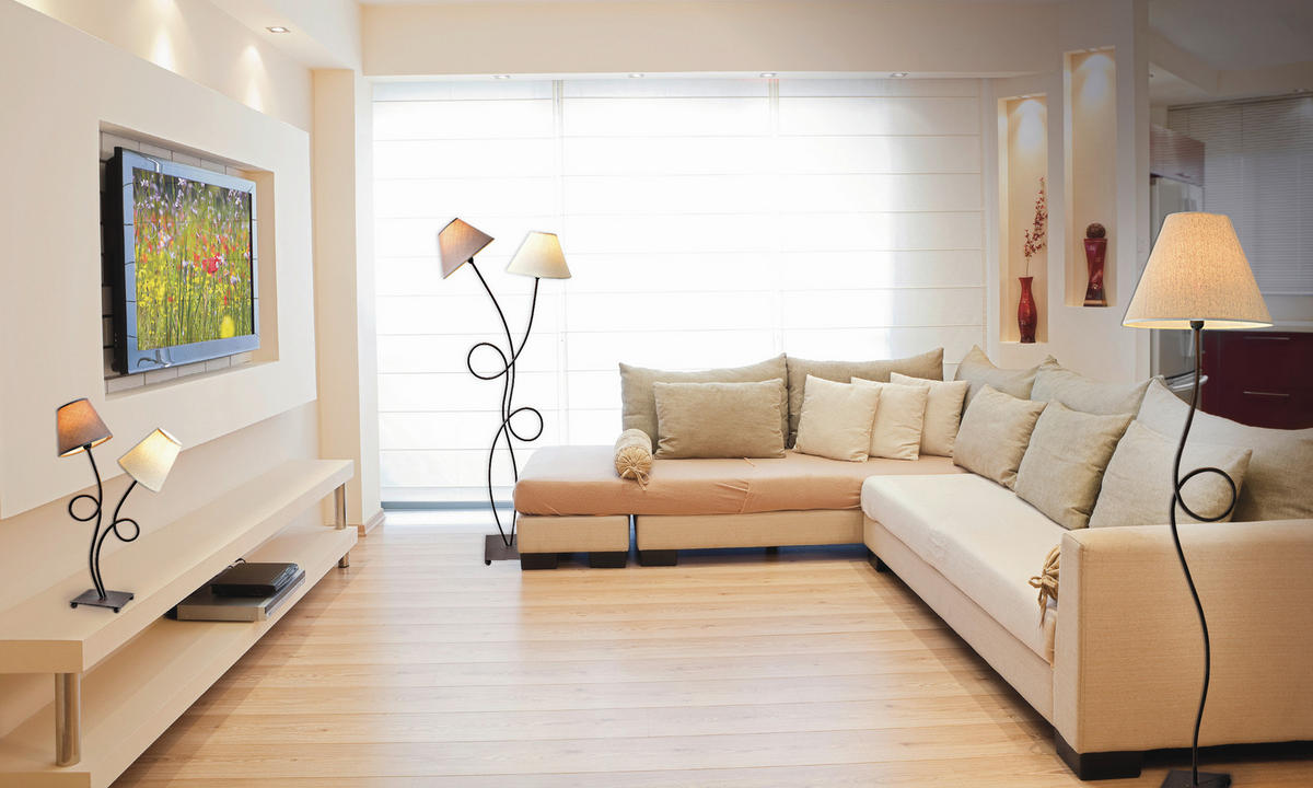 TISCHLEUCHTE 38/65 cm  - Braun, LIFESTYLE, Textil/Metall (38/65cm) - Näve