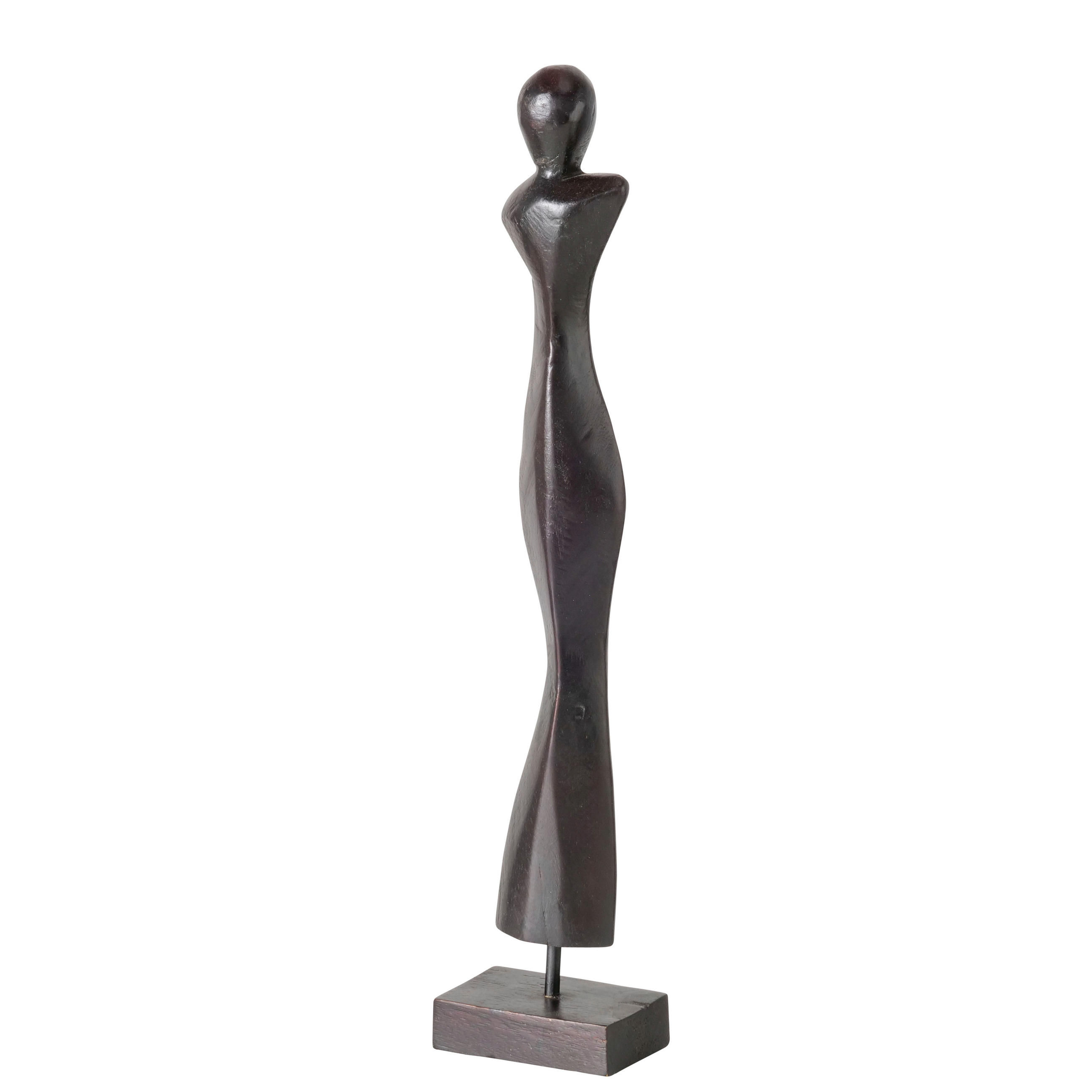 SKULPTUR - Schwarz, Basics, Holz/Metall (10/6,5/52cm) - Boltze Home