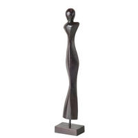 SKULPTUR - Schwarz, Basics, Holz/Metall (10/6,5/52cm) - Boltze Home