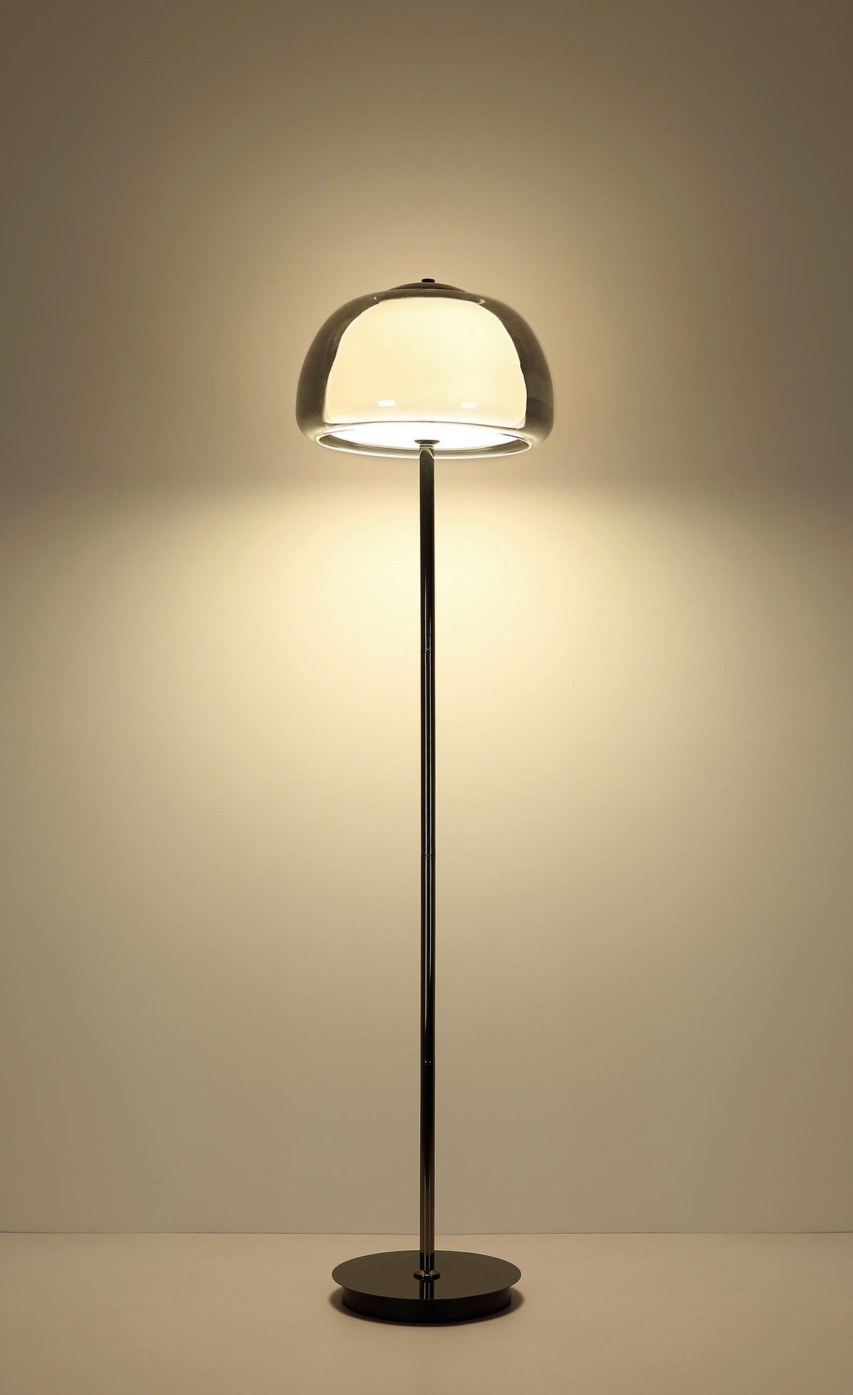 STOJACÍ LED LAMPA, 38/150 cm  - šedá/bílá, Design, kov/plast (38/150cm) - Globo