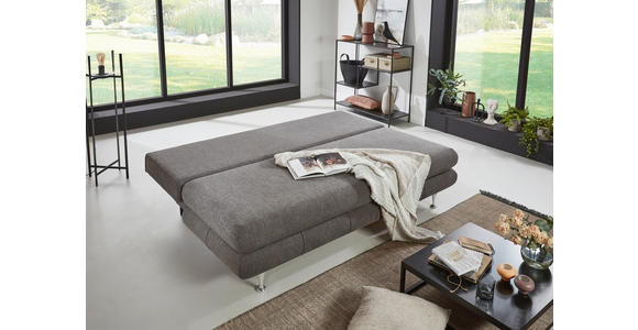 SCHLAFSOFA Webstoff Taupe  - Taupe/Edelstahlfarben, KONVENTIONELL, Kunststoff/Textil (190/93/92cm) - Carryhome