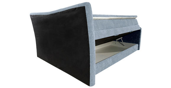 BOXSPRINGBETT 180/200 cm in Hellblau - Chromfarben/Hellblau, KONVENTIONELL, Textil/Metall (180/200cm) - Esposa