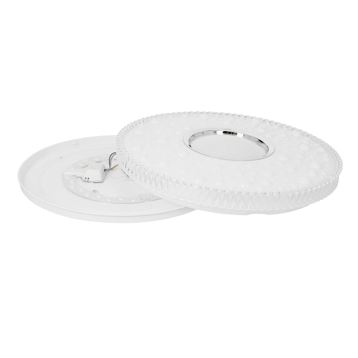 LED-TAKLAMPA Bubbles 38/38/7 cm  - vit/kromfärg, Klassisk, metall/plast (38/38/7cm)