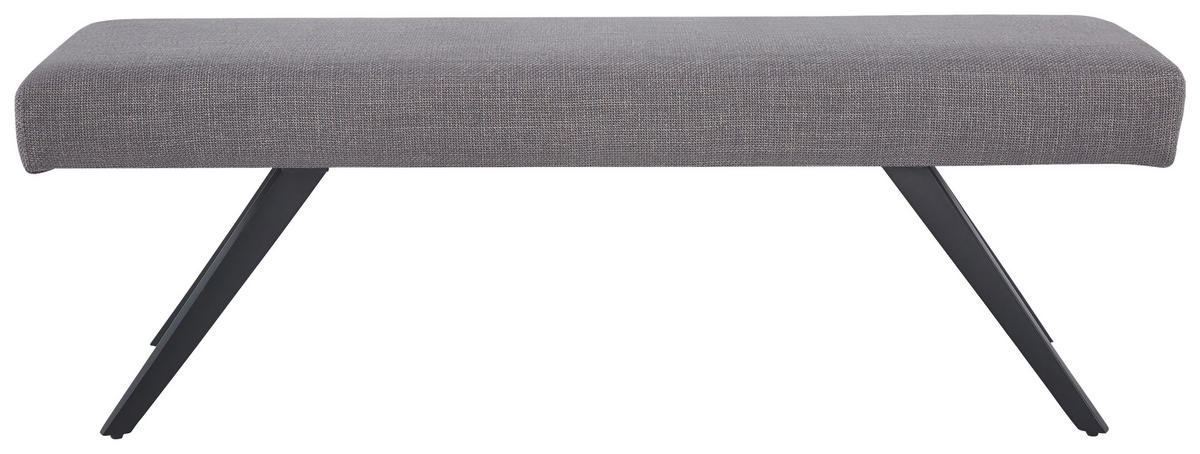 SITZBANK in Metall, Textil Hellgrau  - Hellgrau/Schwarz, KONVENTIONELL, Textil/Metall (140/49/47cm) - MID.YOU