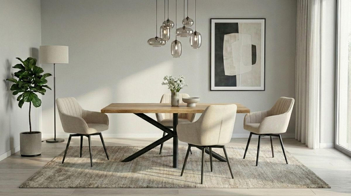 ARMLEHNSTUHL  Sitzfläche 180° drehbar   - Creme/Schwarz, MODERN, Textil/Metall (63/83/63cm) - Livetastic