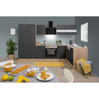 KÜCHENLEERBLOCK  310/172 cm  in Grau  - Edelstahlfarben/Eichefarben, Basics, Holzwerkstoff/Metall (310/172cm) - Respekta