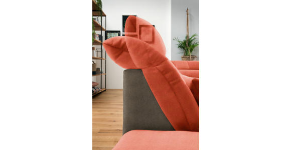 WOHNLANDSCHAFT  in Mikrofaser Orange  - Chromfarben/Orange, Design, Kunststoff/Textil (204/350/211cm) - Xora