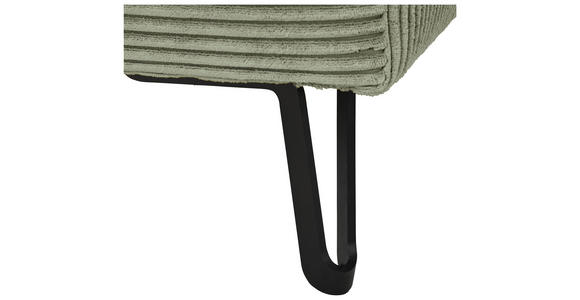 ECKSOFA in Cord Salbeigrün 175/250 cm - Salbeigrün/Schwarz, KONVENTIONELL, Textil/Metall (175/250cm) - Carryhome