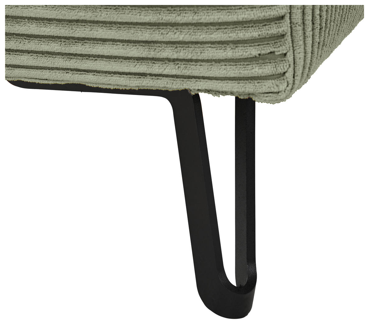 ECKSOFA in Cord Olivgrün  - Schwarz/Olivgrün, Konventionell, Textil/Metall (185/250cm) - Carryhome