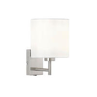 VÄGGLAMPA 16/24 cm   - vit, Design, metall/textil (16/24cm) - Fischer & Honsel