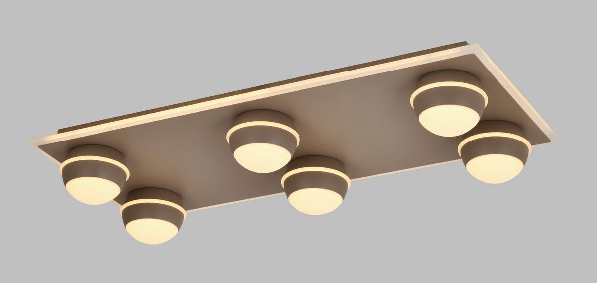 LED-DECKENLEUCHTE Biarritz 74/32/12,5 cm  - Sandfarben, Design, Kunststoff/Metall (74/32/12,5cm)