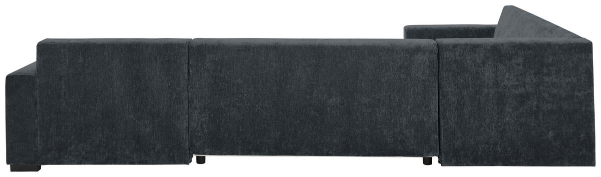 WOHNLANDSCHAFT Dunkelgrau Chenille  - Dunkelgrau/Schwarz, KONVENTIONELL, Kunststoff/Textil (183/311/140cm) - Ti'me