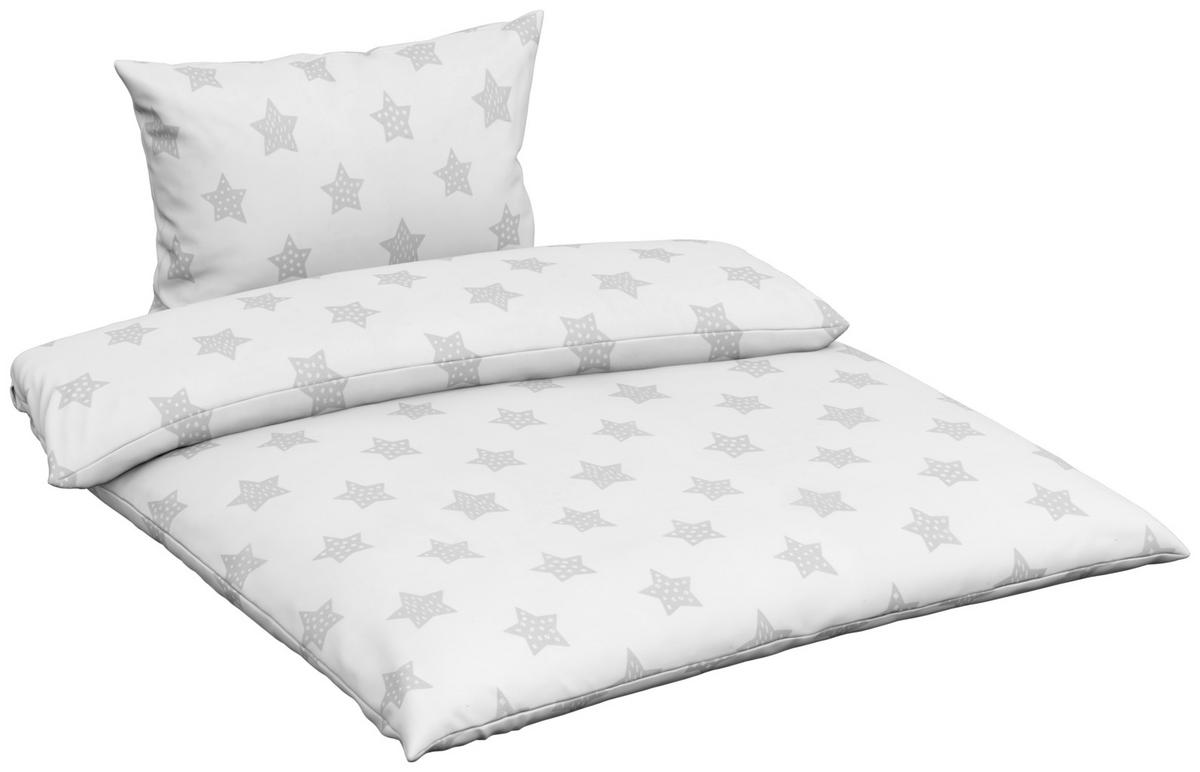 BABYBETTWÄSCHE 100/135 cm  - Weiß/Grau, Basics, Textil (100/135cm) - My Baby Lou