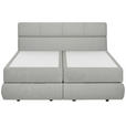 BOXSPRINGBETT 160/200 cm,  in Hellgrau, motorische Verstellbarkeit, Matratzen, H2 + H2 = mittel  - Hellgrau/Schwarz, Design, Kunststoff/Textil (160/200cm) - Dieter Knoll