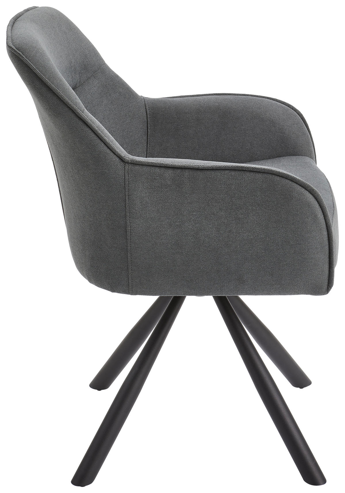 ARMLEHNSTUHL  in Eisen Webstoff  - Schwarz/Grau, MODERN, Textil/Metall (62/84/62cm) - Livetastic