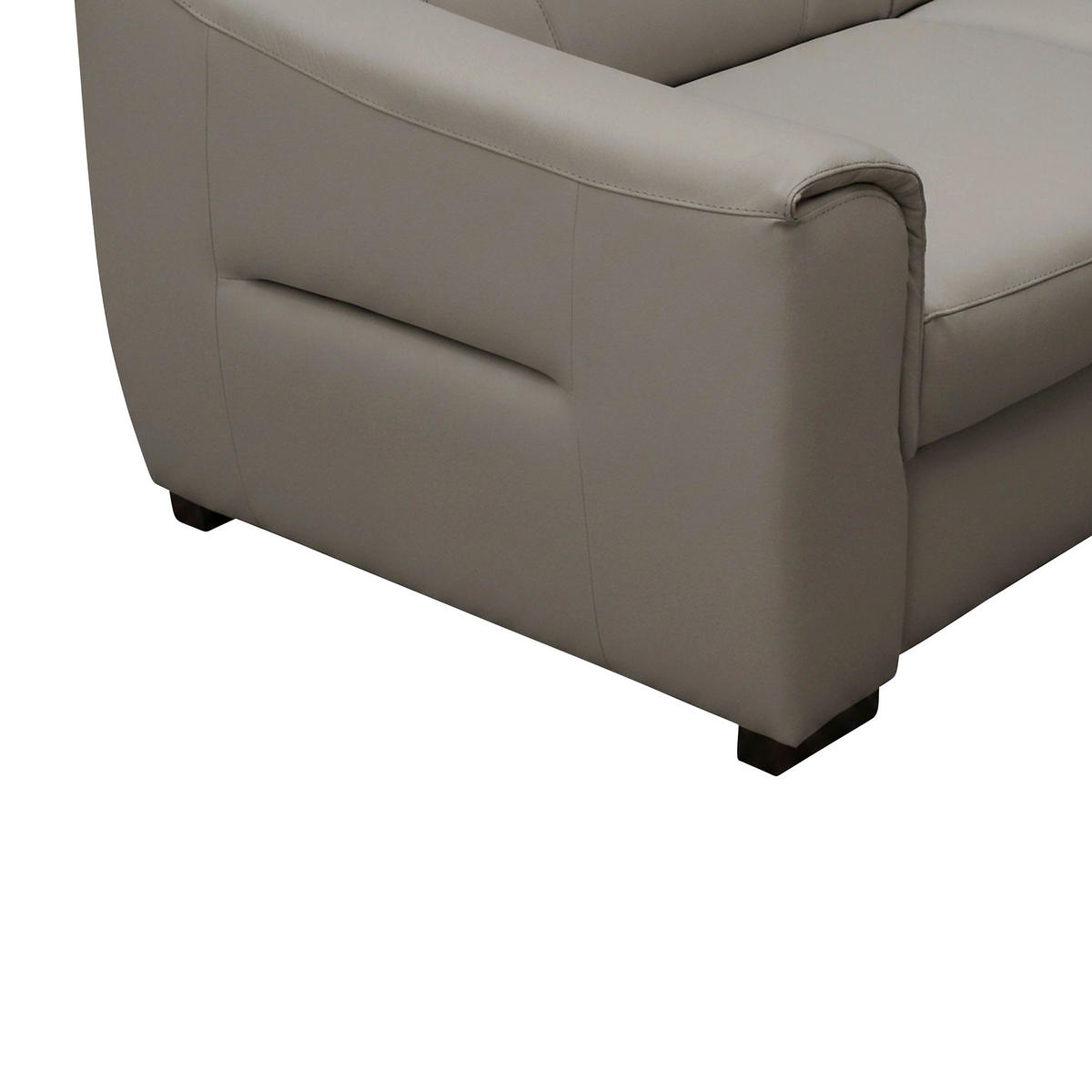 ECKSOFA Schlammfarben Echtleder Lederlook Schlaffunktion, Rücken echt, Relaxfunktion, Kopfteilverstellung  - Wengefarben/Schlammfarben, Design, Leder/Holz (260/260cm) - Celina Home