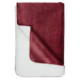 PLAID 150/200 cm - Bordeaux/Weiß, Basics, Kunststoff (150/200cm) - Novel