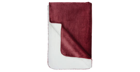 PLAID 150/200 cm - Bordeaux/Weiß, Basics, Kunststoff (150/200cm) - Novel