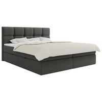 BOXBETT 160/200 cm  in Dunkelgrau  - Dunkelgrau/Schwarz, MODERN, Holz/Kunststoff (160/200cm) - MID.YOU