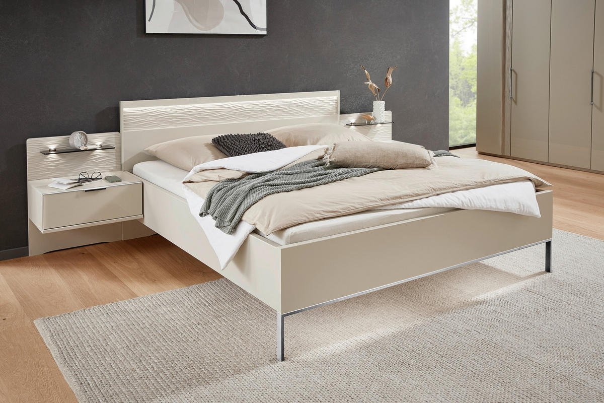 BETTANLAGE 180/200 cm  in Champagner   - Champagner, Design, Glas/Holzwerkstoff (180/200cm) - Dieter Knoll